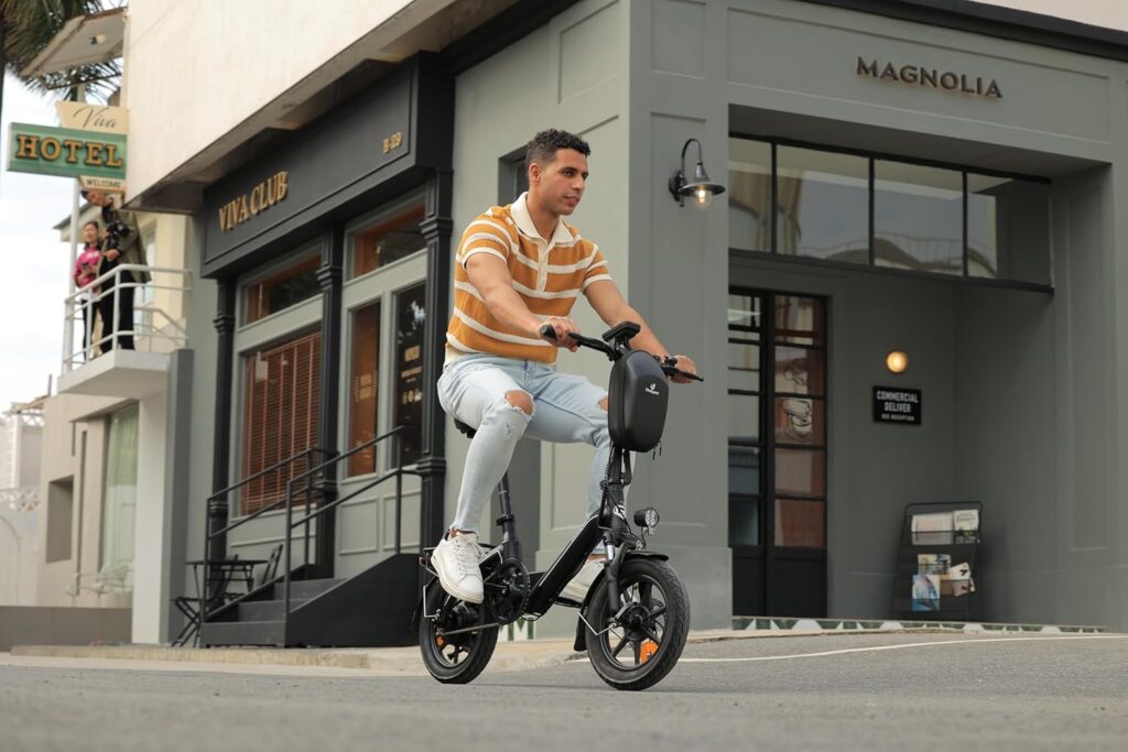 Bicicleta elétrica dobrável Bodywel T16PRO compacta e portátil.