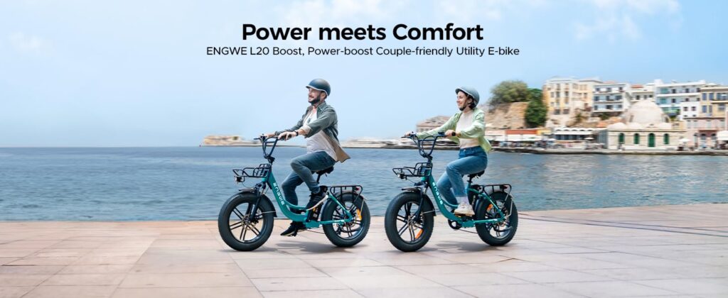 ENGWE bicicleta elétrica dobrável L20 BOOST com pneus fat 20x4.0.