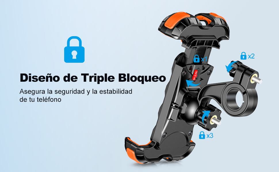 Suporte de telemóvel para bicicleta Glangeh com rotação 360 graus ajustável.