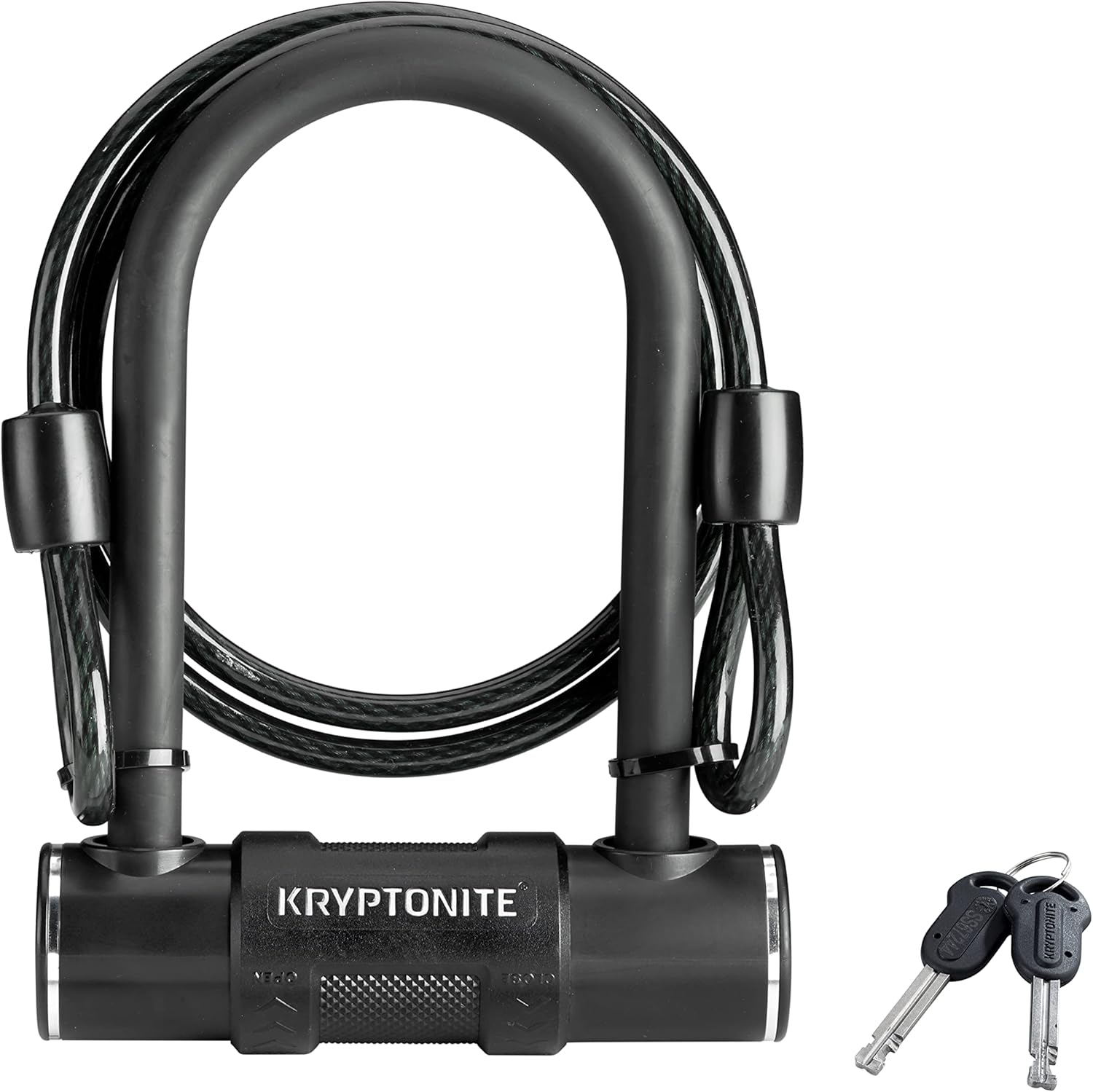 Kryptonite Cadeado em U para bicicleta com cabo de aço trançado