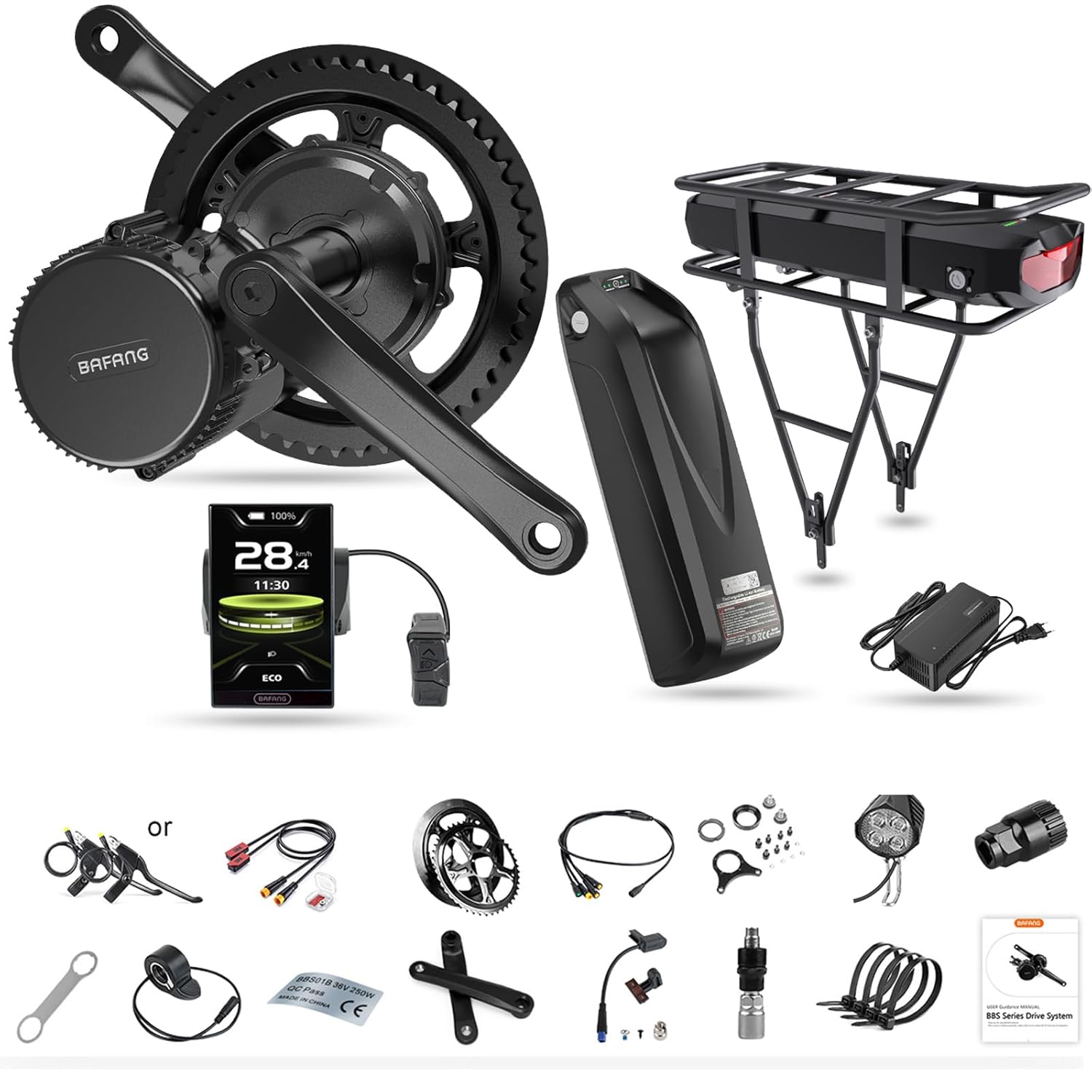 BAFANG Kit de conversão Mid Drive para bicicleta elétrica